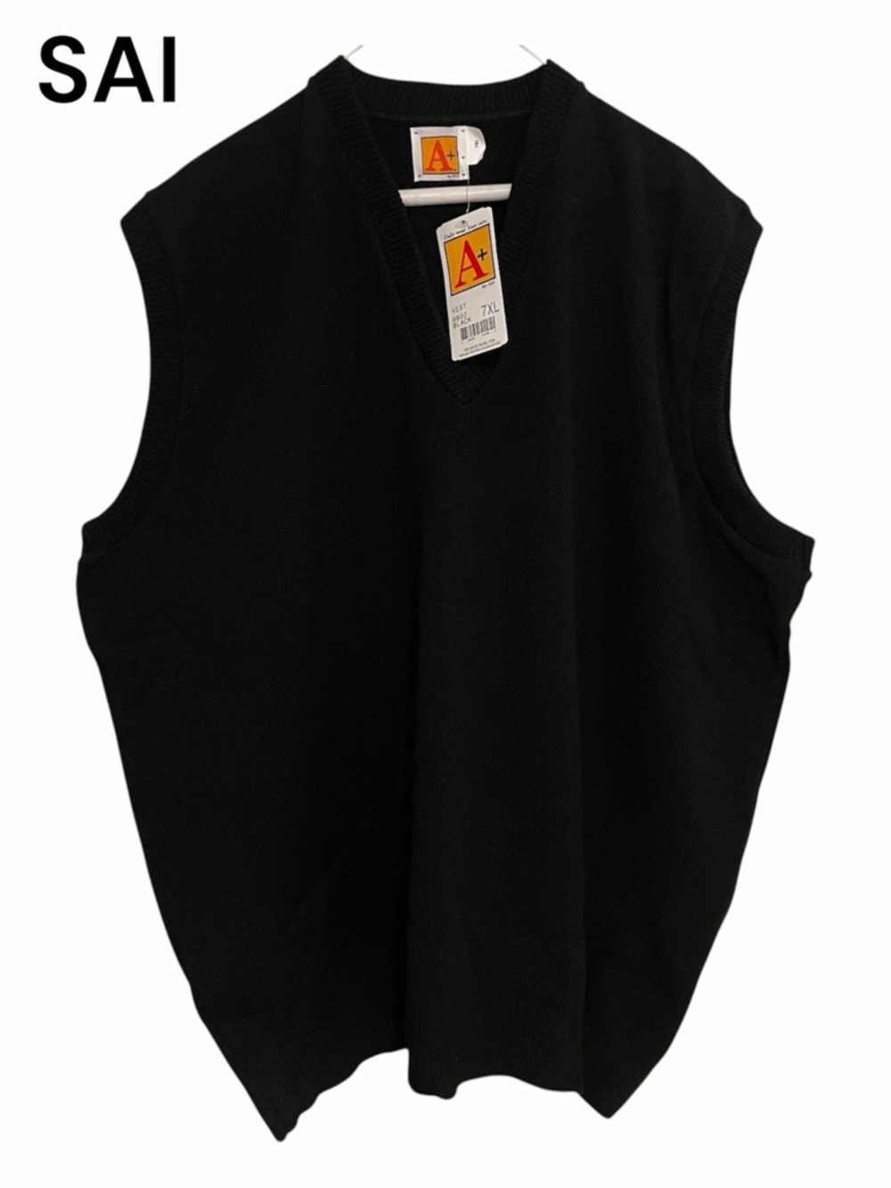 SAI School Apparel V-NeckPullover SweaterVest,Knit Stretch TopNavyBlack NWT B-33